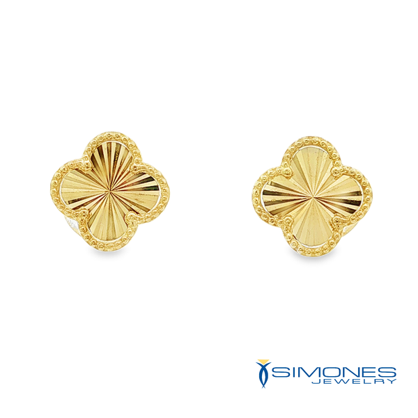 14K Yellow Clover Earrings Simones Jewelry, LLC Shrewsbury, NJ
