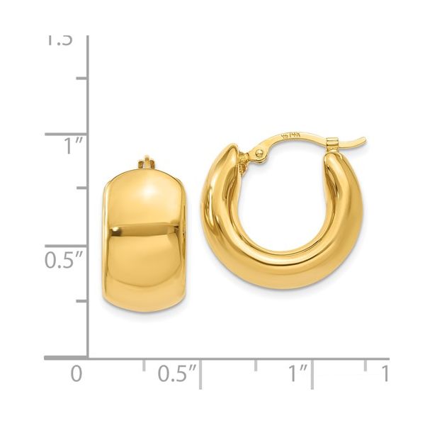 14K Yellow Gold Wide Hoops Image 2 Simones Jewelry, LLC Shrewsbury, NJ
