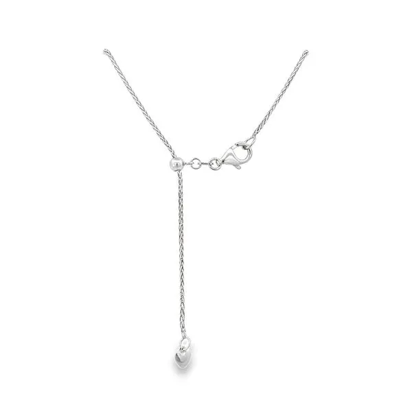 White Gold Adjustable Round Wheat Chain Image 4 Simones Jewelry, LLC Shrewsbury, NJ