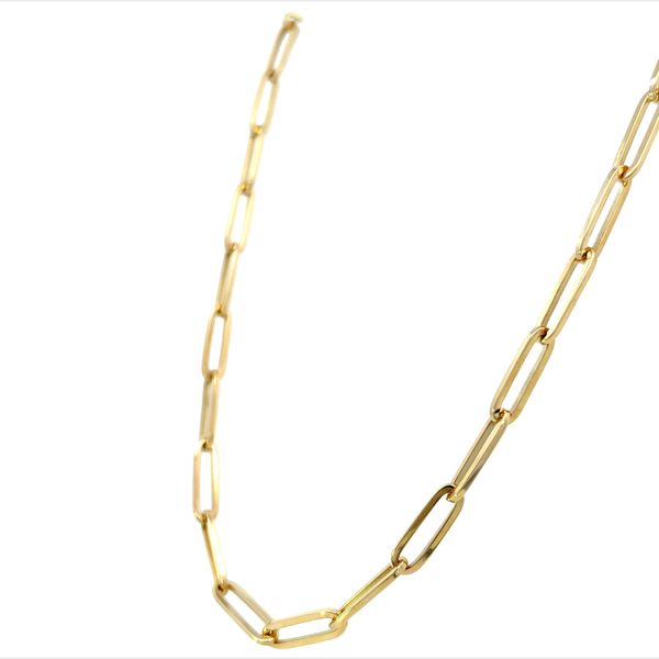 14K Yellow Solid Paper Clip Neck Image 2 Simones Jewelry, LLC Shrewsbury, NJ