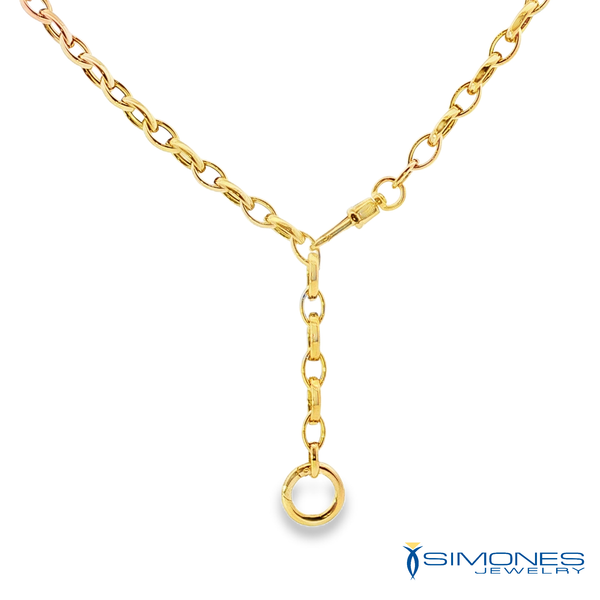 14K Yellow Double Lock Necklace Image 3 Simones Jewelry, LLC Shrewsbury, NJ