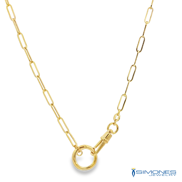 14K Yellow Double Lock Necklace Image 4 Simones Jewelry, LLC Shrewsbury, NJ