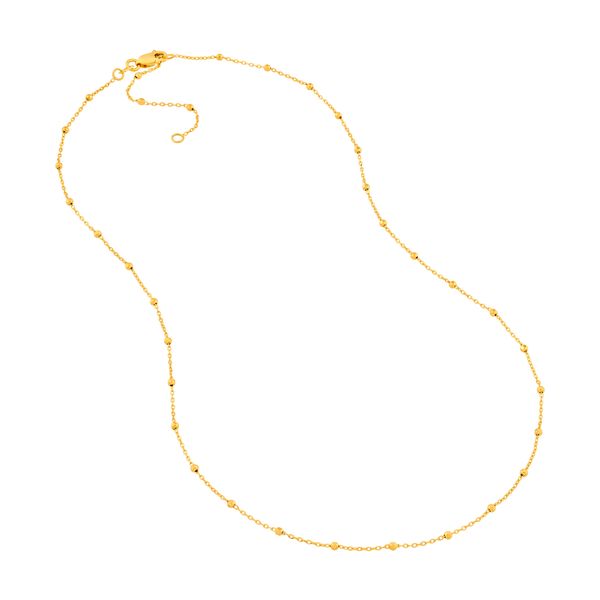 14K Yellow Fancy Bead Chain Simones Jewelry, LLC Shrewsbury, NJ
