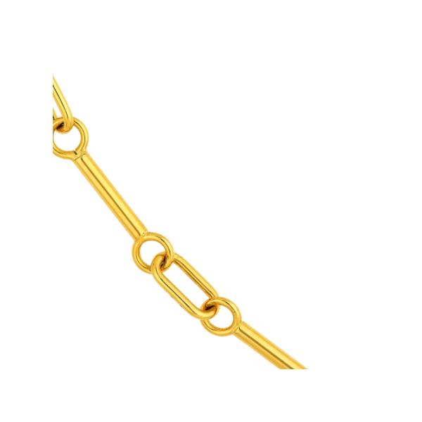 14K Yellow Fancy Link Chain Image 2 Simones Jewelry, LLC Shrewsbury, NJ