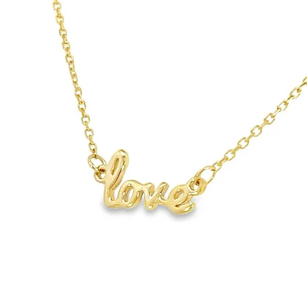 Gold Petite Love Necklace Image 3 Simones Jewelry, LLC Shrewsbury, NJ