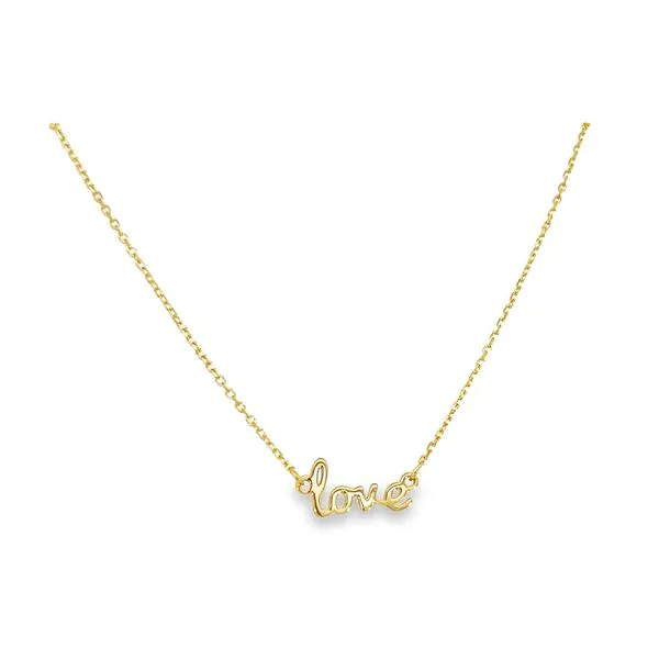 Gold Petite Love Necklace Image 4 Simones Jewelry, LLC Shrewsbury, NJ