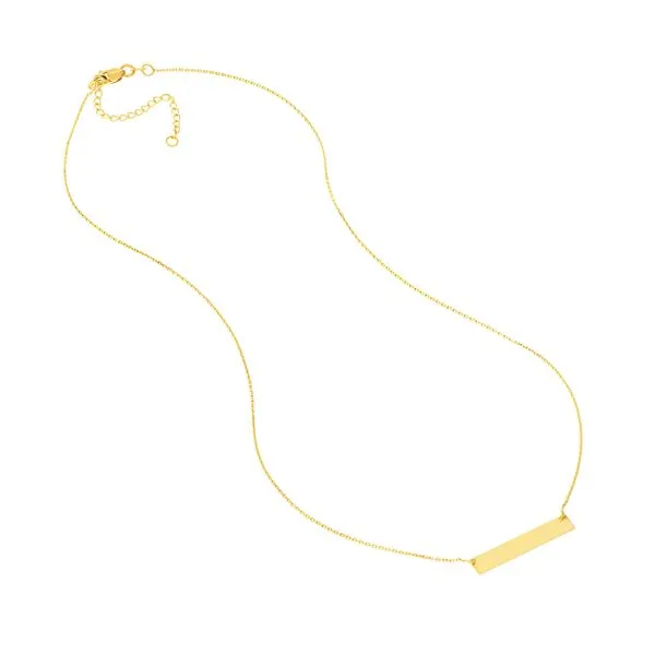 14K Yellow Gold Bar Necklace Image 2 Simones Jewelry, LLC Shrewsbury, NJ