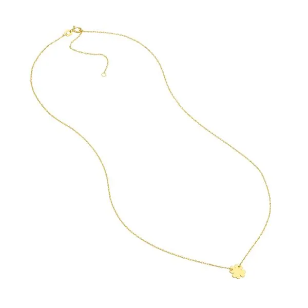 Yellow Gold Clover Necklace Image 2 Simones Jewelry, LLC Shrewsbury, NJ