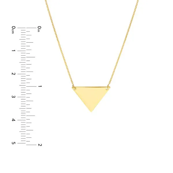 14K Yellow Gold Triangle Necklace Image 2 Simones Jewelry, LLC Shrewsbury, NJ