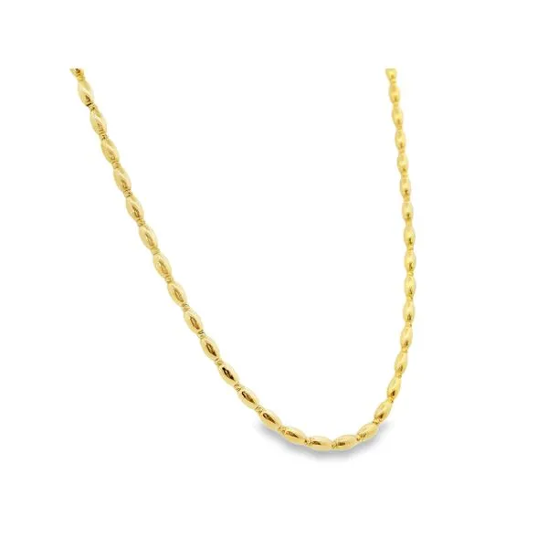 14K Yellow Polished Seed Necklace Image 2 Simones Jewelry, LLC Shrewsbury, NJ