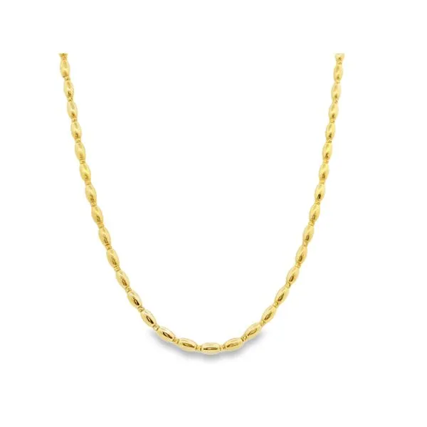 14K Yellow Polished Seed Necklace Simones Jewelry, LLC Shrewsbury, NJ