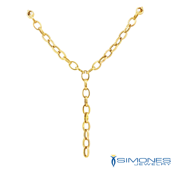 14K Yellow Fancy Link Y Neck W/Interchangable Sections Image 3 Simones Jewelry, LLC Shrewsbury, NJ