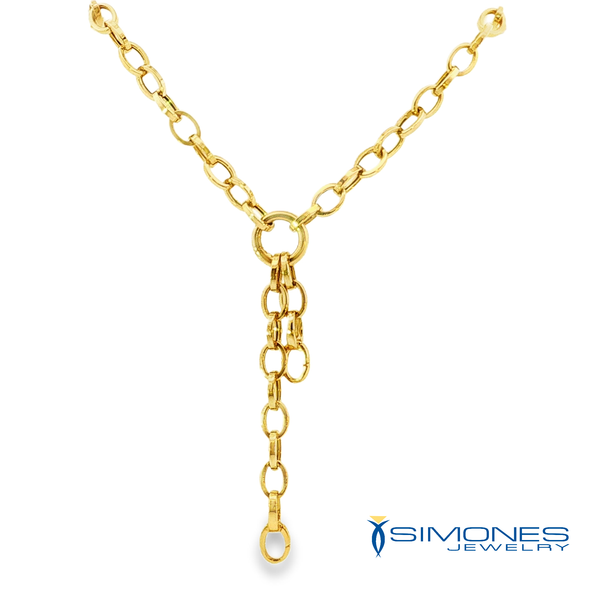 14K Yellow Fancy Link Y Neck W/Interchangable Sections Simones Jewelry, LLC Shrewsbury, NJ