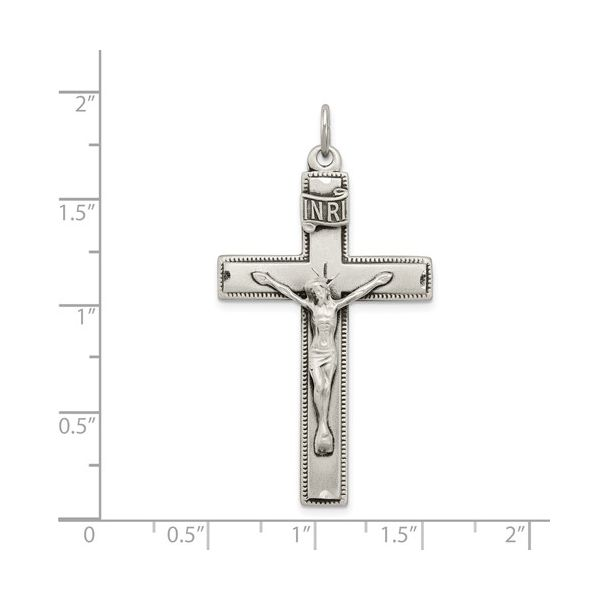 Sterling Silver INRI Crucifix w/Prayer on back Image 4 Simones Jewelry, LLC Shrewsbury, NJ