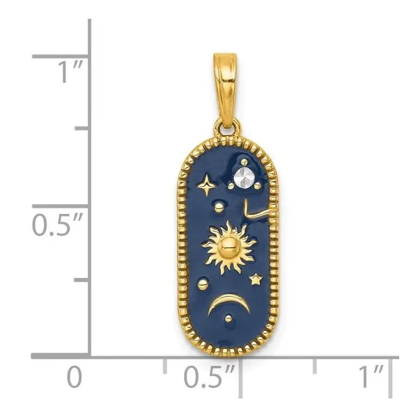 14K Enamel Sun Moon Charm Image 2 Simones Jewelry, LLC Shrewsbury, NJ
