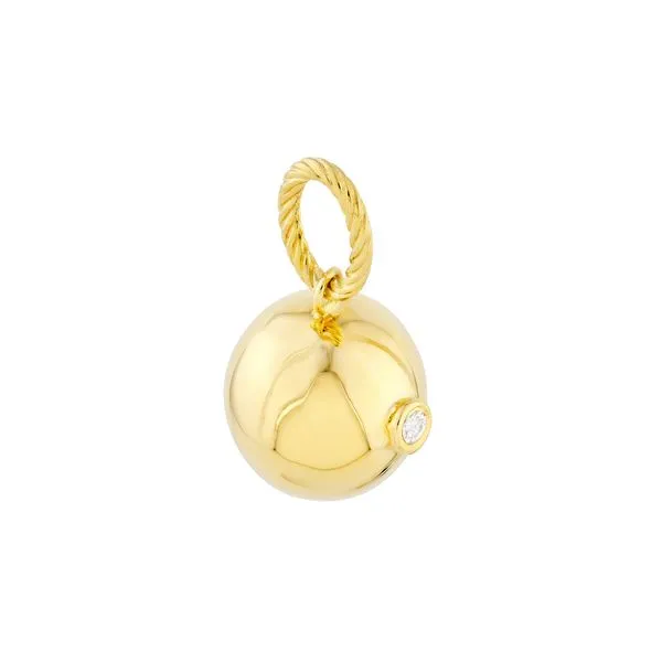 Yellow Gold Diamond Ball Charm Image 2 Simones Jewelry, LLC Shrewsbury, NJ