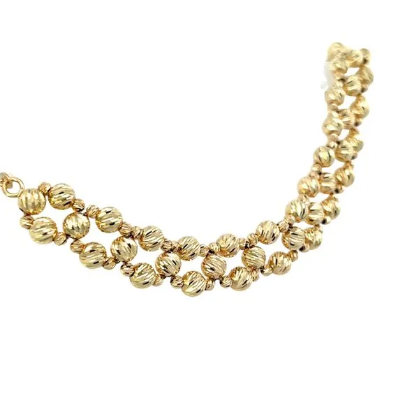 Yellow Gold Multi Row Bead Bracelet Image 2 Simones Jewelry, LLC Shrewsbury, NJ