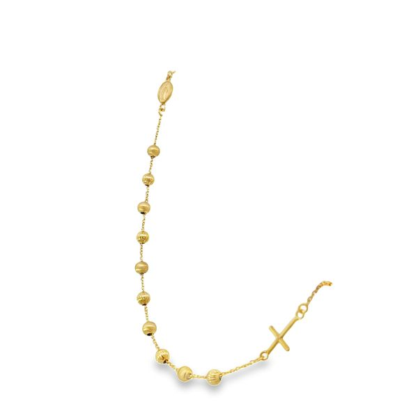 Yellow Gold Rosary Bracelet Image 4 Simones Jewelry, LLC Shrewsbury, NJ