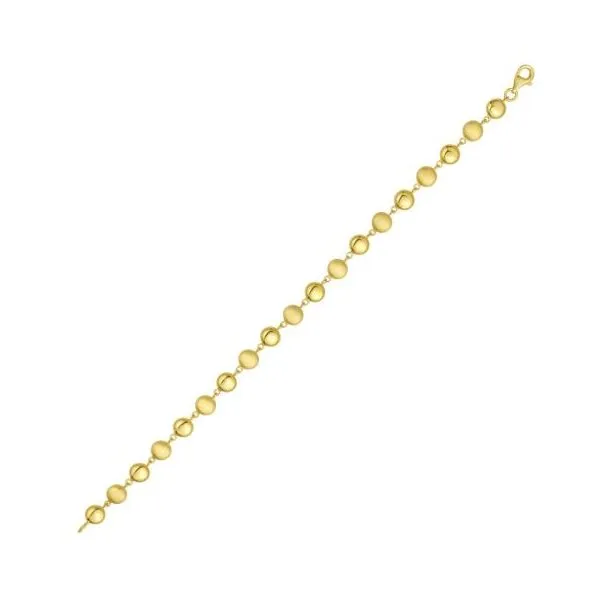 Yellow Gold Pebble Bead Bracelet Image 2 Simones Jewelry, LLC Shrewsbury, NJ