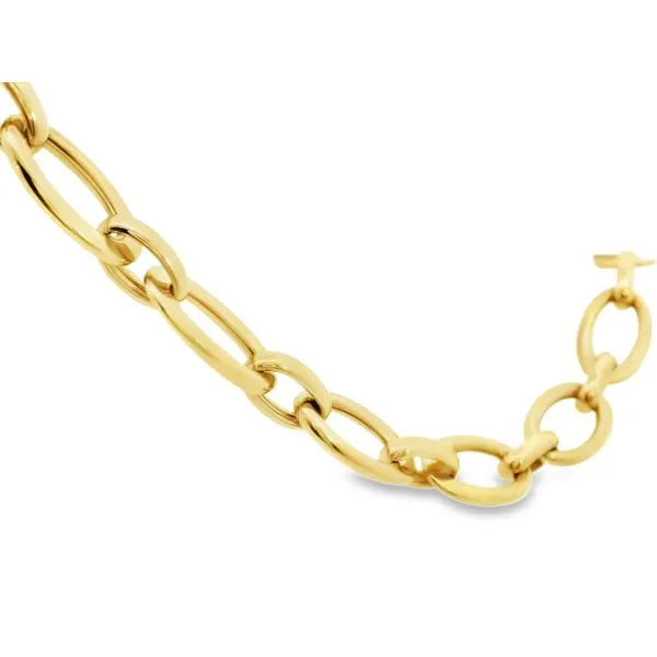 14K Yellow  Double Oval Link Bracelet 7