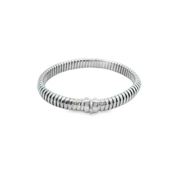 14K White Soft Omega Bracelet 7