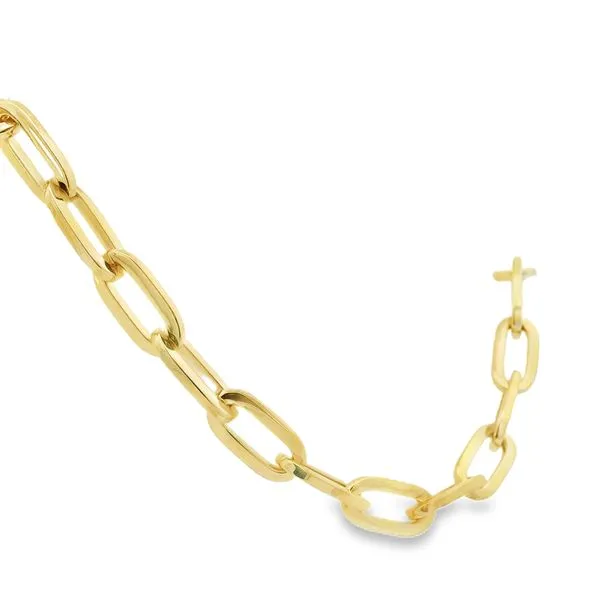 14K Yellow Solid Paper Clip Bracelet Image 3 Simones Jewelry, LLC Shrewsbury, NJ