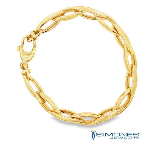 14k Yellow Gold Elongated Oval Link Chain Bracelet Simones Jewelry, LLC Shrewsbury, NJ