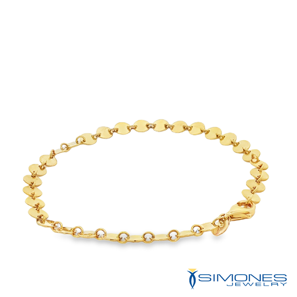 14k Yellow Gold Elongated Oval Link Chain Bracelet Image 2 Simones Jewelry, LLC Shrewsbury, NJ