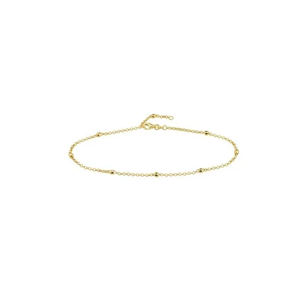 Gold Bead Anklet Simones Jewelry, LLC Shrewsbury, NJ