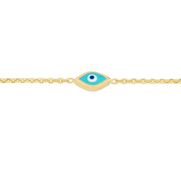 Evil Eye Adjustable Anklet Image 2 Simones Jewelry, LLC Shrewsbury, NJ
