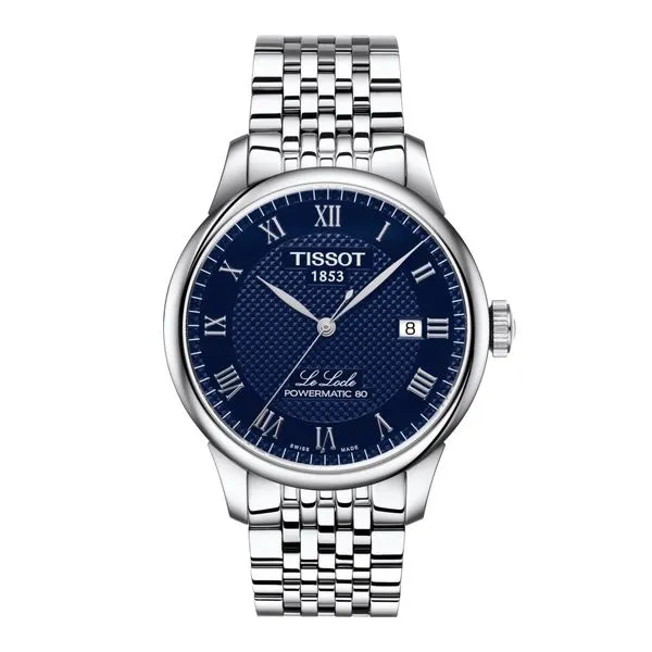 Men's Tissot PRX Powermatic 80 Blue Dial Blue Leather Strap