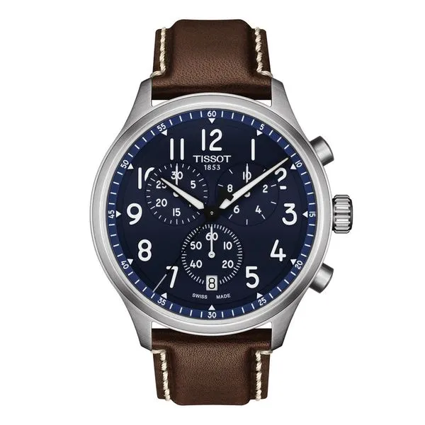 Tissot Chrono XL Vintage GTS Stainless Brn Leather Blue Dial Simones Jewelry, LLC Shrewsbury, NJ