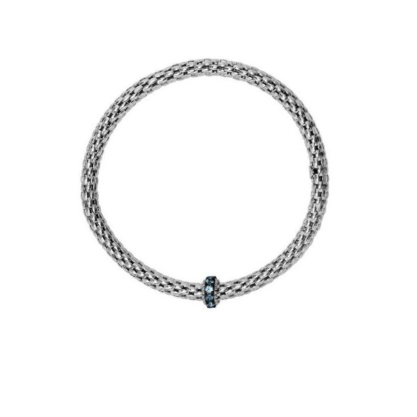 Sterling Silver Blue Topaz Stretch Bangle Simones Jewelry, LLC Shrewsbury, NJ