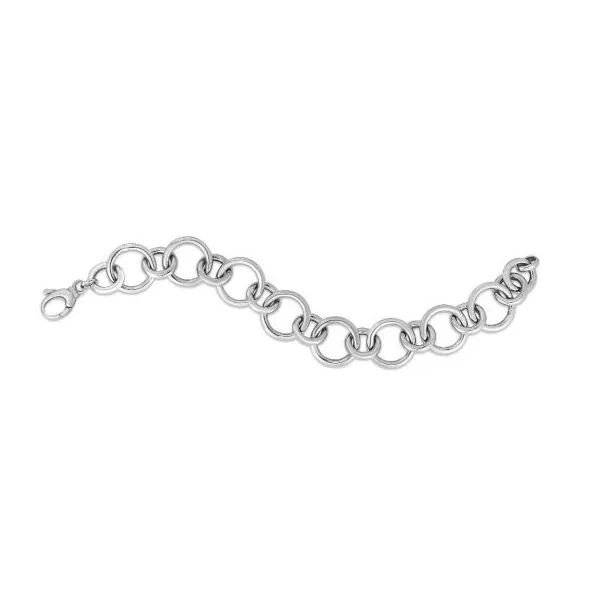 Sterling Silver Round Link Bracelet Image 3 Simones Jewelry, LLC Shrewsbury, NJ