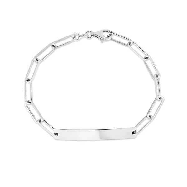 Sterling Silver ID Plate Paperclip Bracelet Simones Jewelry, LLC Shrewsbury, NJ