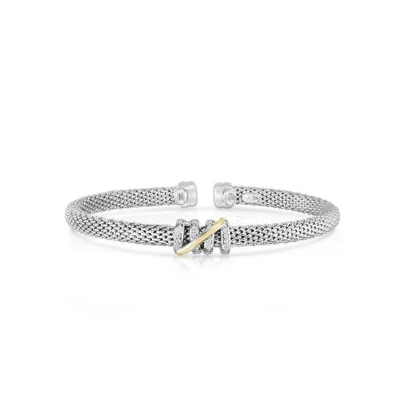 Sterling Silver Diamond Popcorn Cuff Bangle Simones Jewelry, LLC Shrewsbury, NJ
