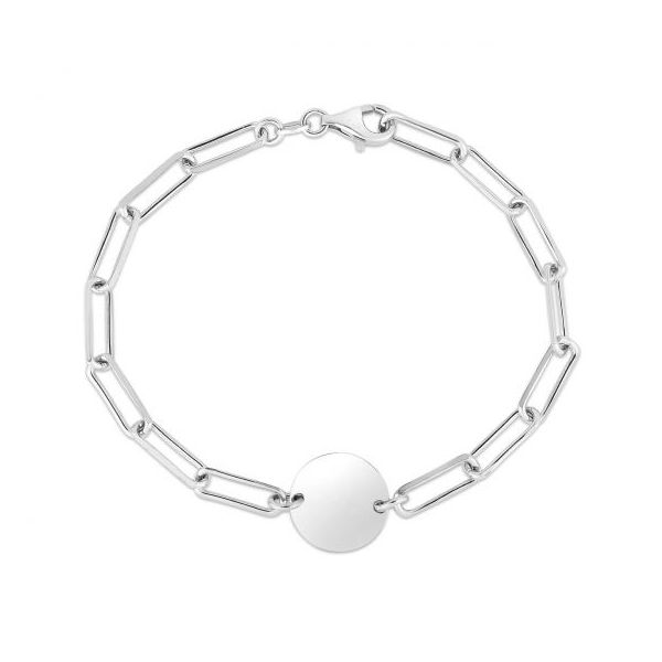 Sterling Silver Paperclip Disc Bracelet Simones Jewelry, LLC Shrewsbury, NJ