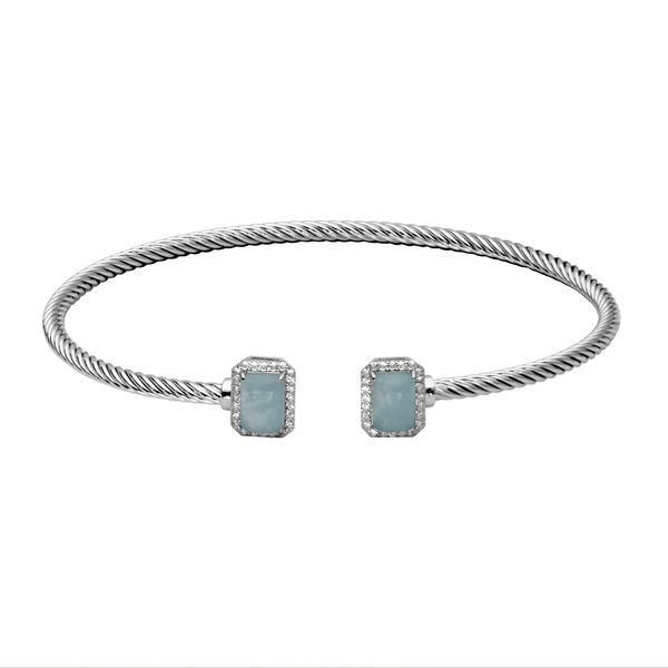 Stering Silver Milky Aquamarine Bangle Simones Jewelry, LLC Shrewsbury, NJ