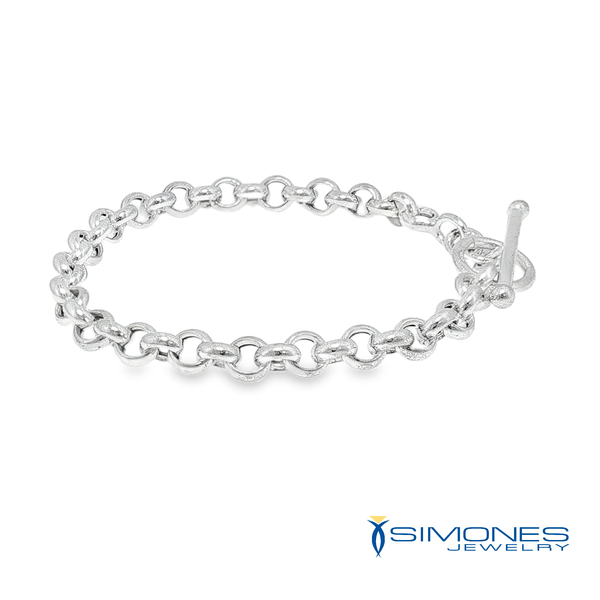 Silver Rolo Bracelet Image 2 Simones Jewelry, LLC Shrewsbury, NJ