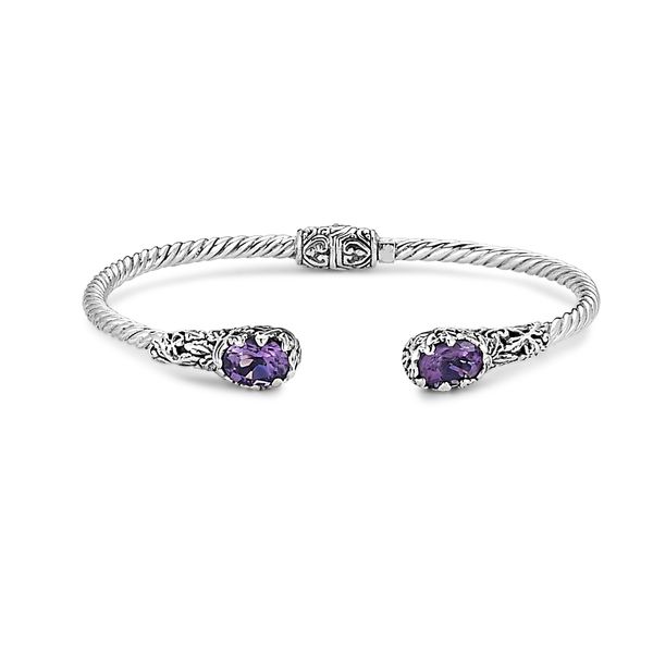 Sterling Silver Amethyst Hinge Bangle Simones Jewelry, LLC Shrewsbury, NJ