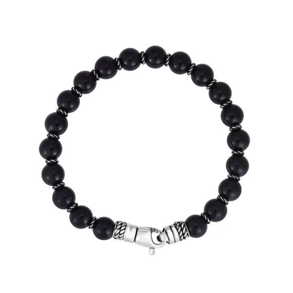 Sterling Silver Onyx Bead Bracelet Simones Jewelry, LLC Shrewsbury, NJ