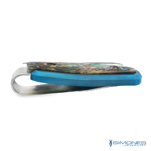 Abalone Titanium Money Clip Image 2 Simones Jewelry, LLC Shrewsbury, NJ