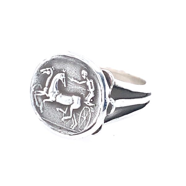 Sterling Silver Roman Antiqued Ring Image 4 Simones Jewelry, LLC Shrewsbury, NJ
