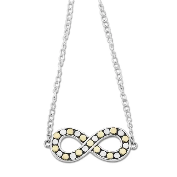 Sterling Silver & 18K Beaded Infinity Necklace Simones Jewelry, LLC Shrewsbury, NJ