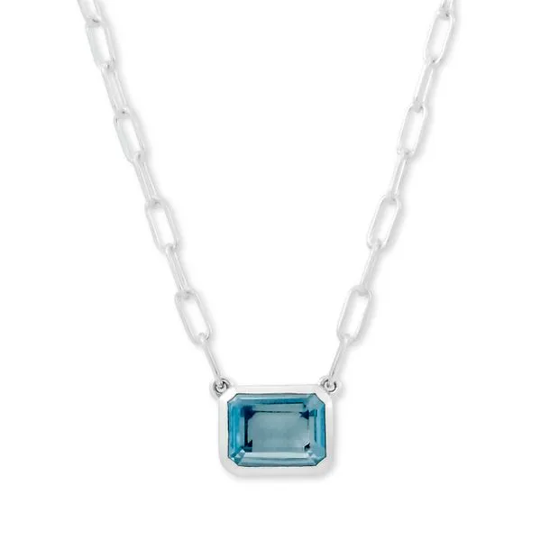 Sterling Silver Blue Topaz Necklace Simones Jewelry, LLC Shrewsbury, NJ