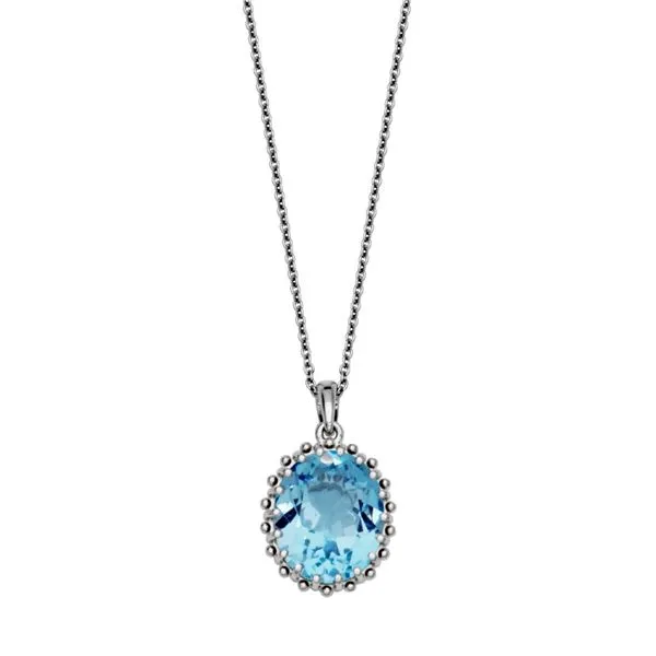 Sterling Silver Blue Topaz Necklace Simones Jewelry, LLC Shrewsbury, NJ