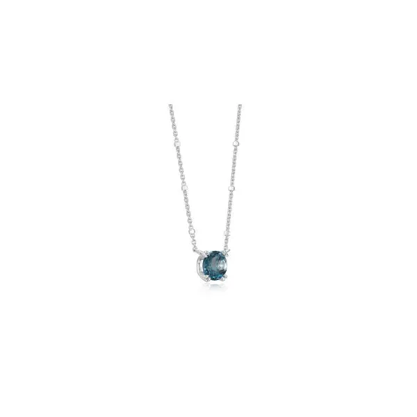 Sterling Silver London Blue Topaz Solitaire Necklace Image 2 Simones Jewelry, LLC Shrewsbury, NJ