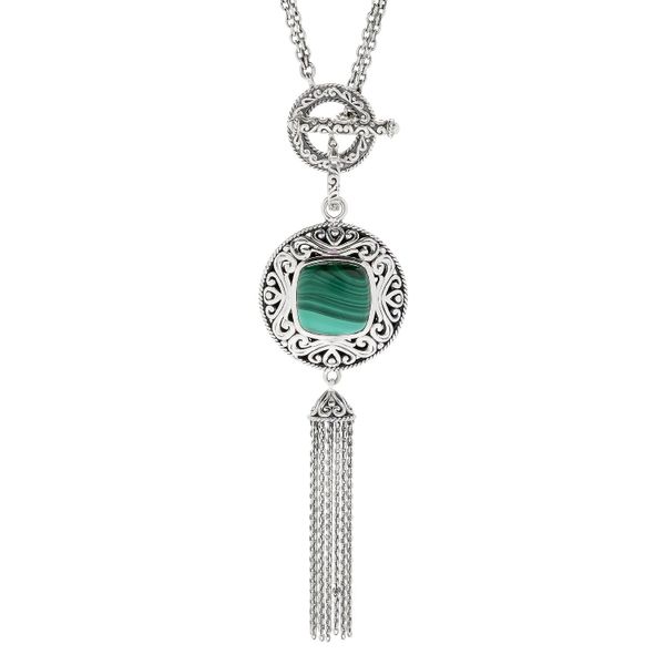 Sterling Silver & Malachite Necklace Simones Jewelry, LLC Shrewsbury, NJ