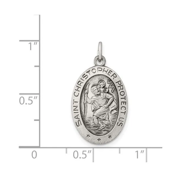 Saint Christopher Medal Image 2 Simones Jewelry, LLC Shrewsbury, NJ
