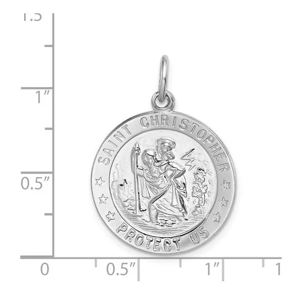 Sterling Silver St Christopher Medal Image 2 Simones Jewelry, LLC Shrewsbury, NJ